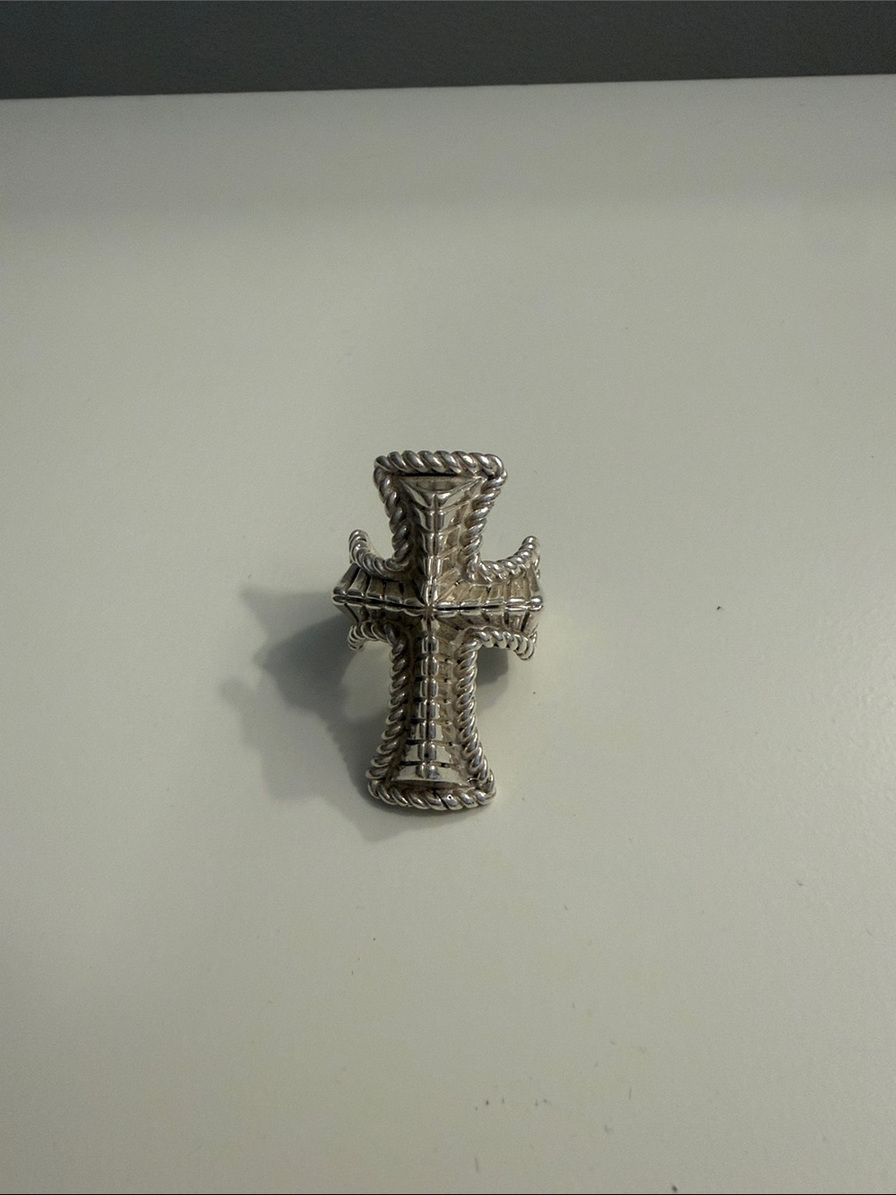 Sterling-Silver Ornate Cross Ring